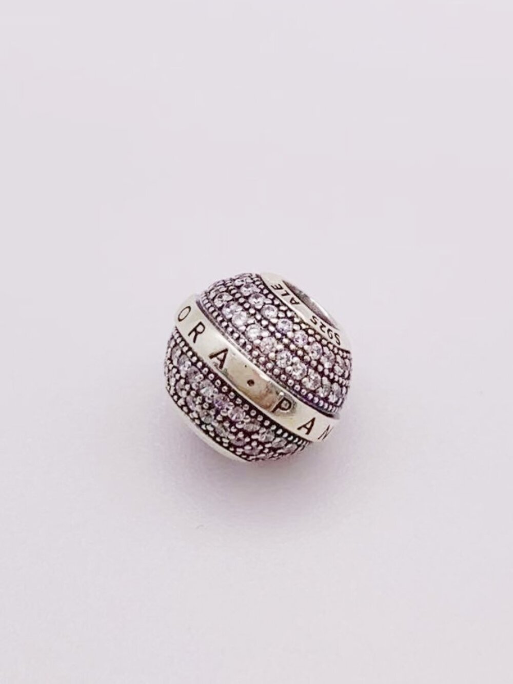 Pandora Pave & Logo Charm